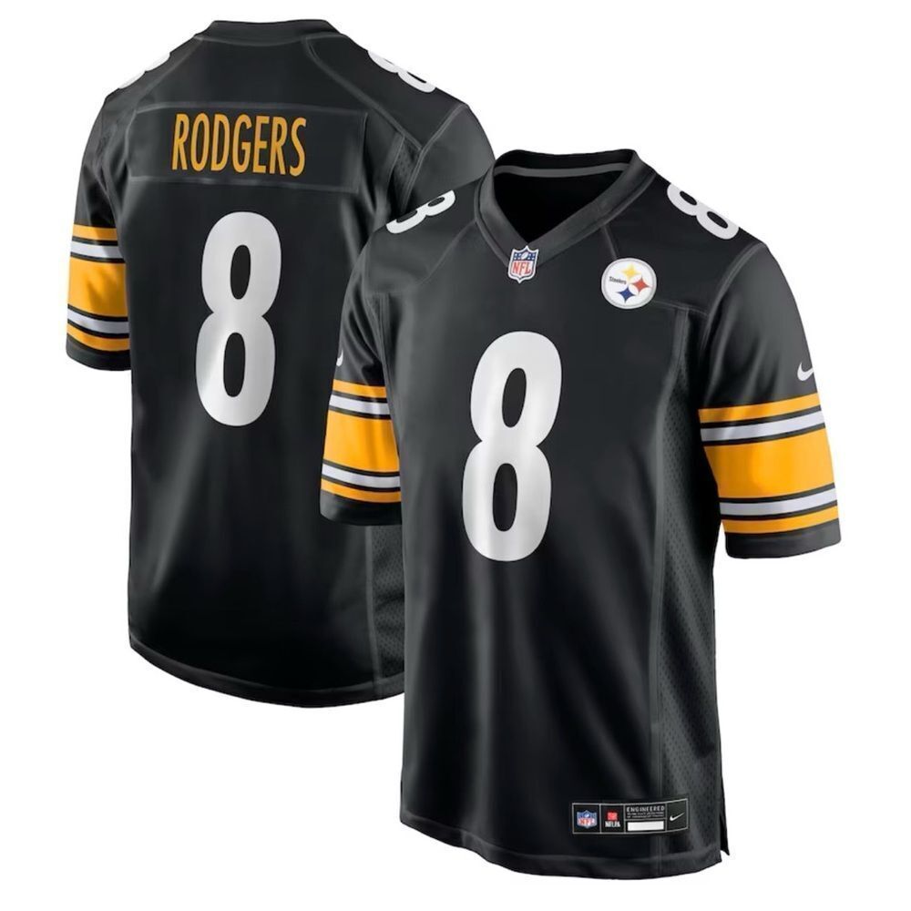 Nike Pittsburgh Steelers Aaron Rodgers Jersey Black Medium NWT IN PACKAGE